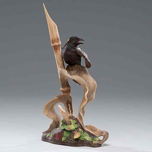 Appraisal: Boehm Bobolink American A painted porcelain Boehm Bobolink perched on