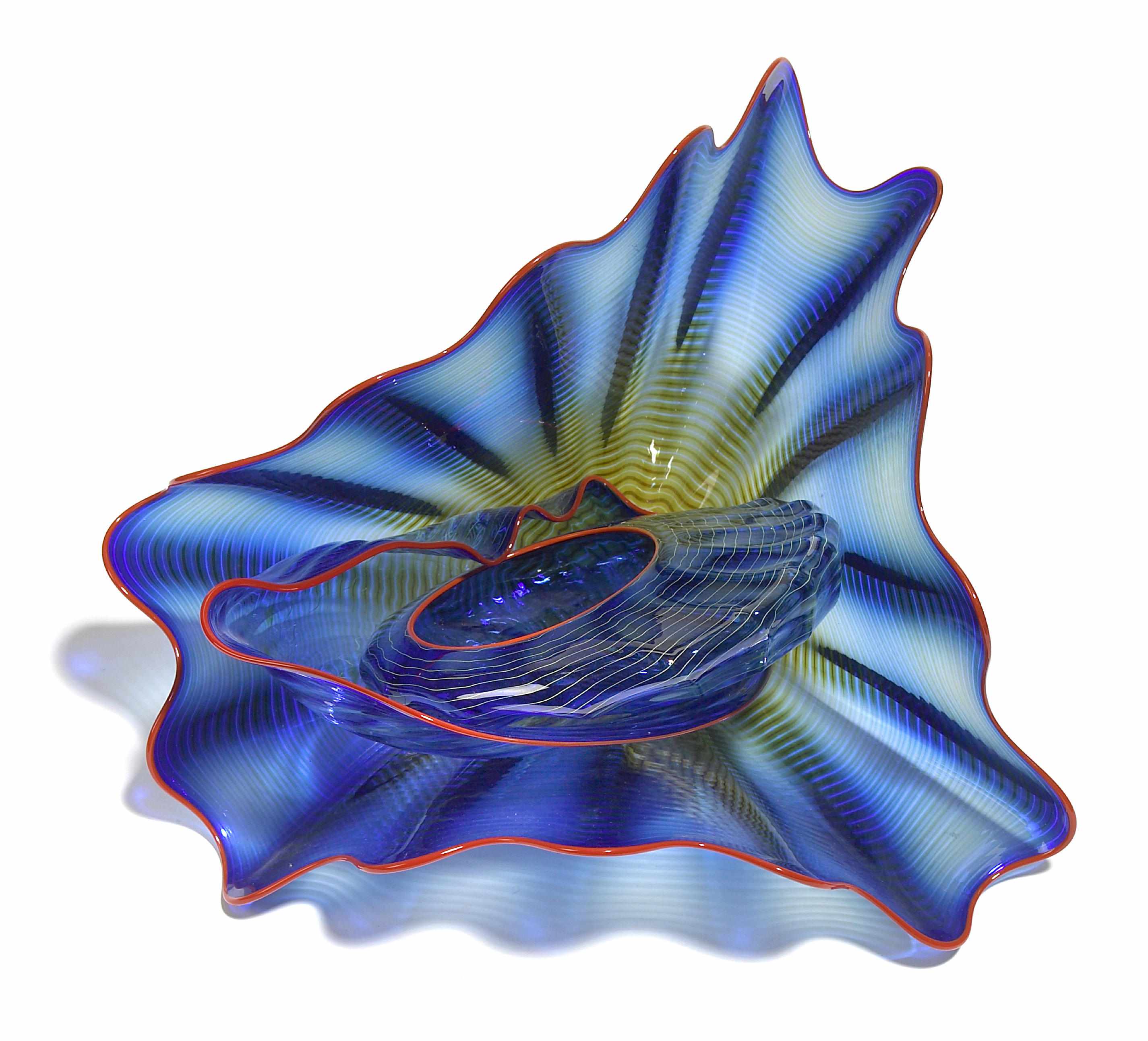 Appraisal: Dale Chihuly American born Three piece Persian cobalt blue glass