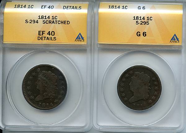 Appraisal: Large Cents C S- G ANACS C S- EF Details