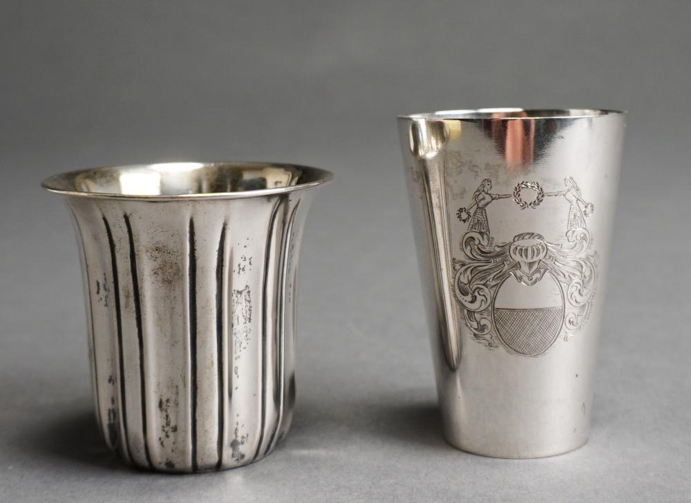 Appraisal: Two German Silver Cups One and One -Loth