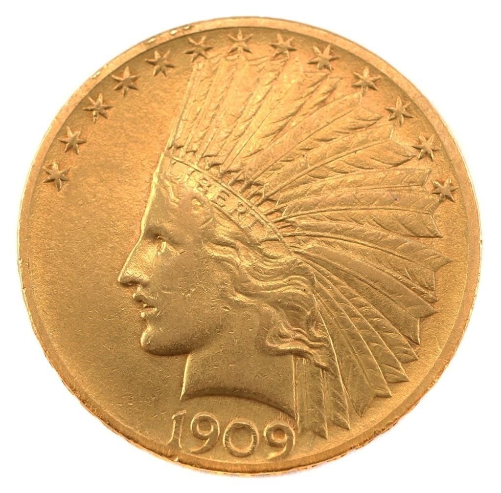 Appraisal: US gold eagle ten dollar Indian Head coin Circulated mm