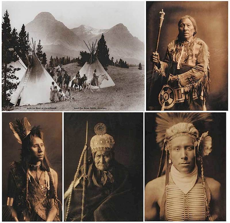 Appraisal: After Edward Sherrif Curtis American - five contemporary pigment prints