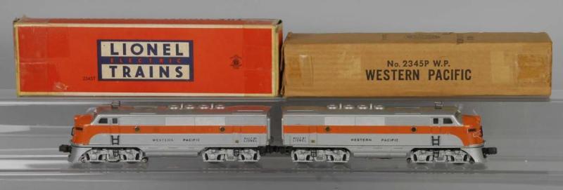 Appraisal: Lionel O-Gauge Western Pacific Diesel Set Description American Post-war Locomotive