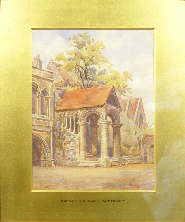 Appraisal: Elizabeth Drake ' Norman Staircase Canterbury' - Watercolour signed and