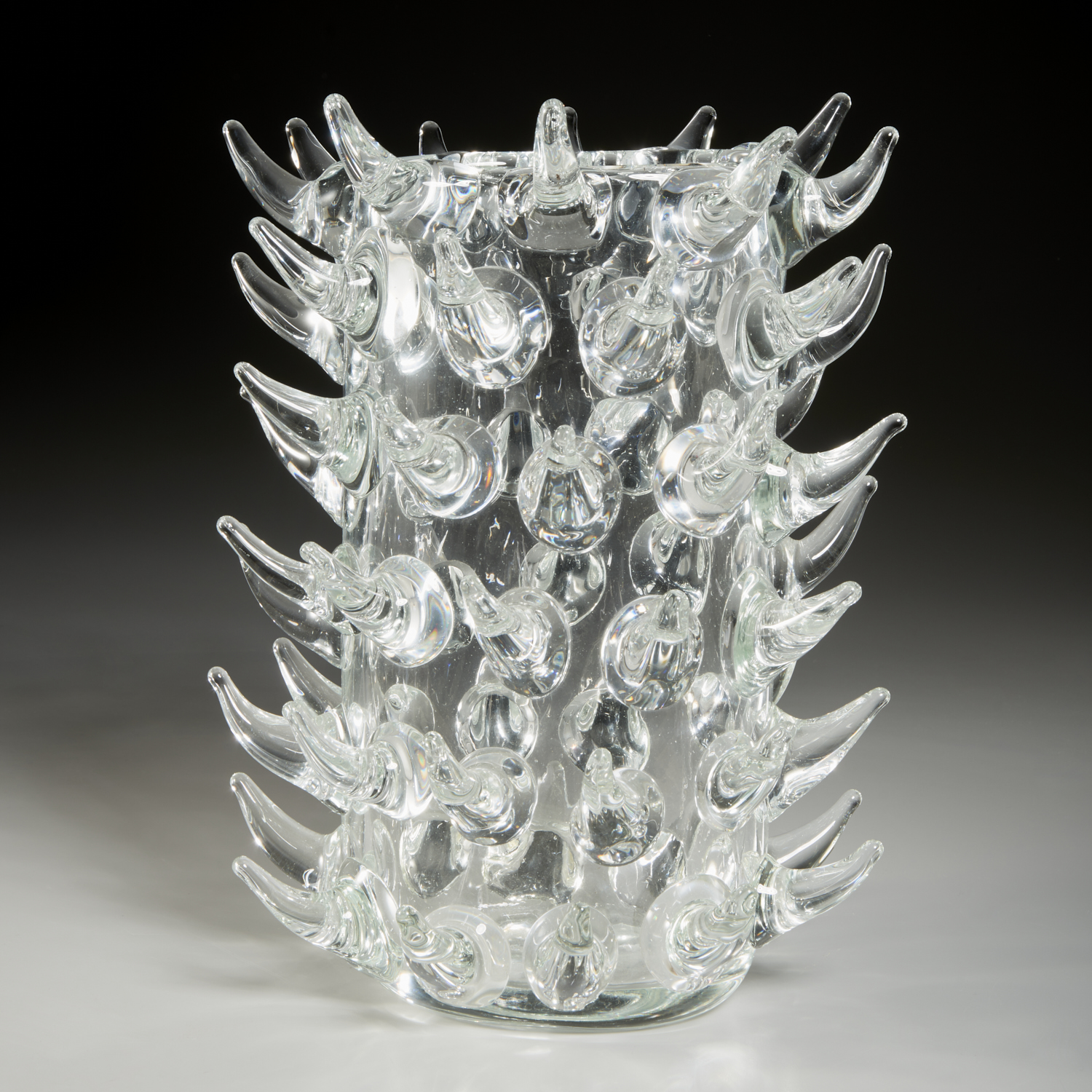 Appraisal: LUIGI CAMOZZO LARGE SPIKED MURANO GLASS VASE th c Italian