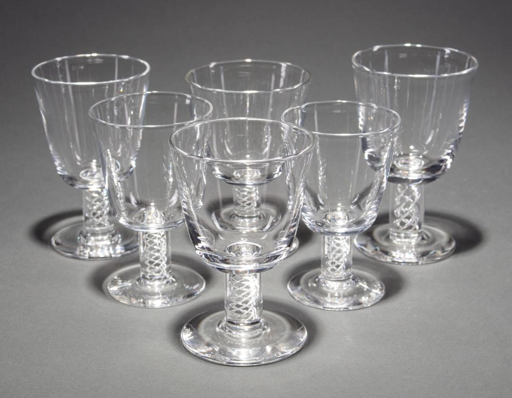 Appraisal: Fifteen Steuben Airtwist Glass Spiral Stem Wine Goblets designed by