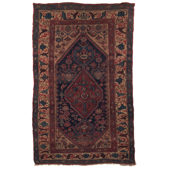 Appraisal: Caucasian rug c stylized floral design with central medallion overall