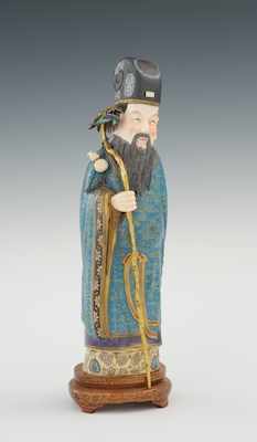 Appraisal: A Cloisonne Figure with Ivory Face Chinese Republic Period Male