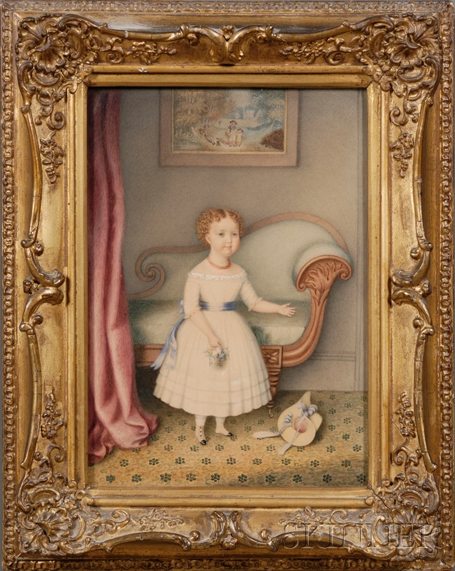 Appraisal: Hannah Fairfield American - Portrait of a Little Girl in