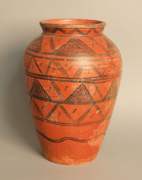 Appraisal: Large southwest pottery jar with geometric designs h