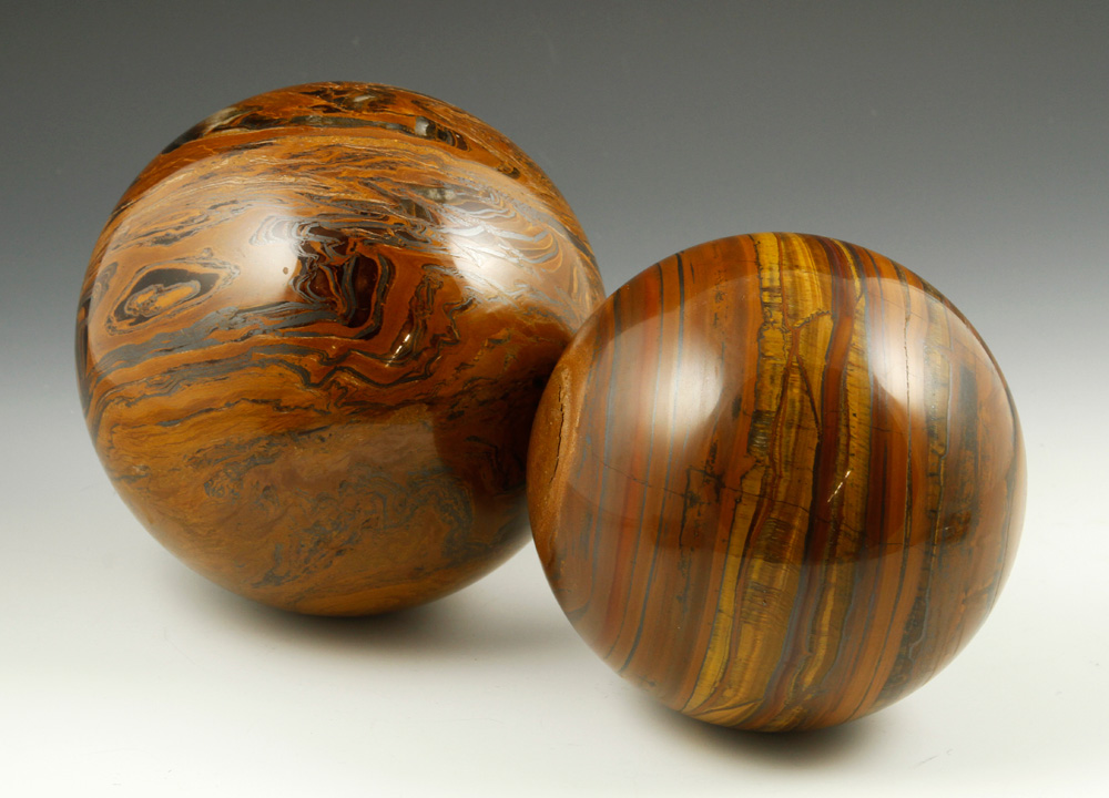 Appraisal: - Two Solid Agate Spheres Lot of two large solid