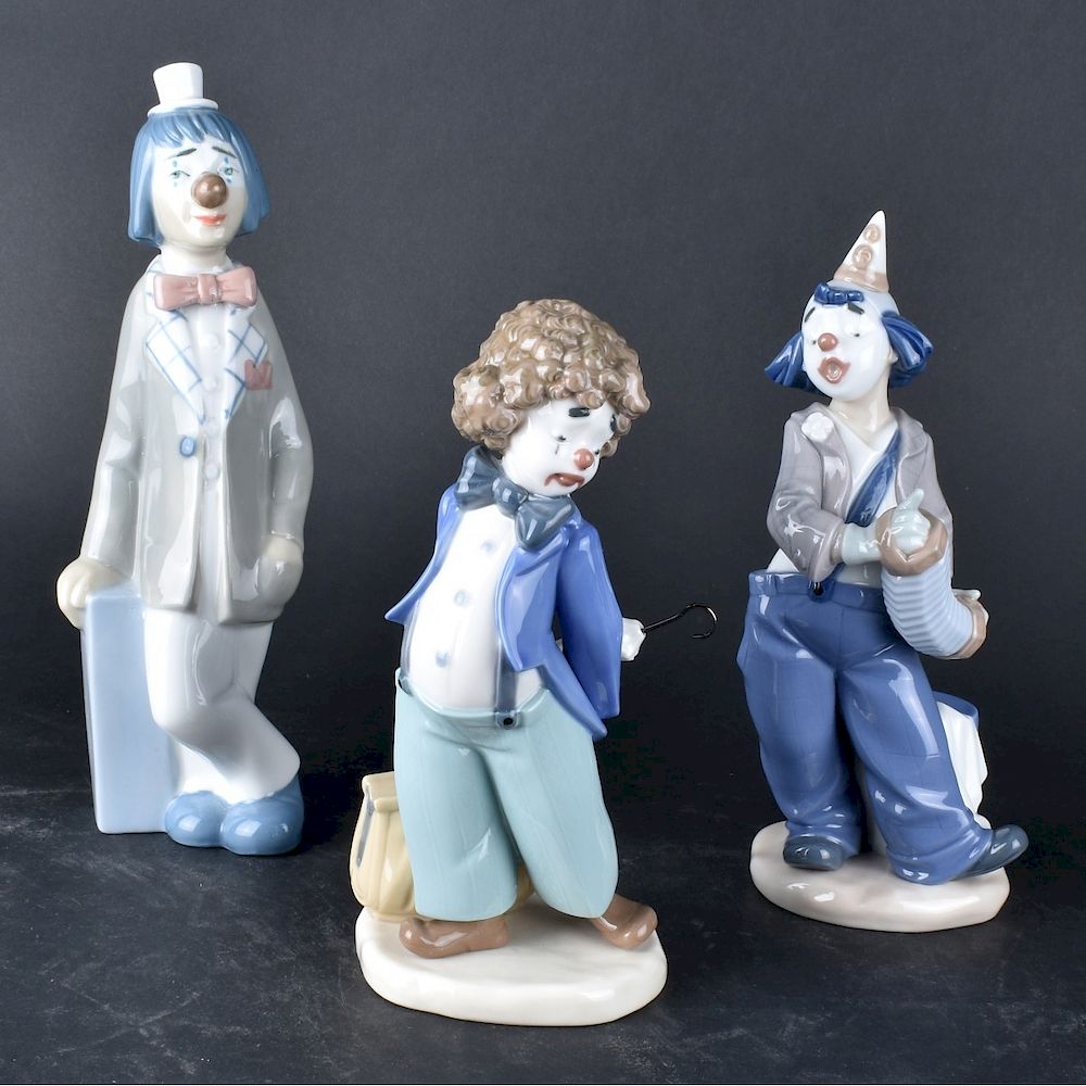 Appraisal: Three Lladro Style Figurines Three Lladro Style Porcelain Figurines Includes