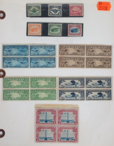 Appraisal: Group of early U S airmail stamps -' comprising singles