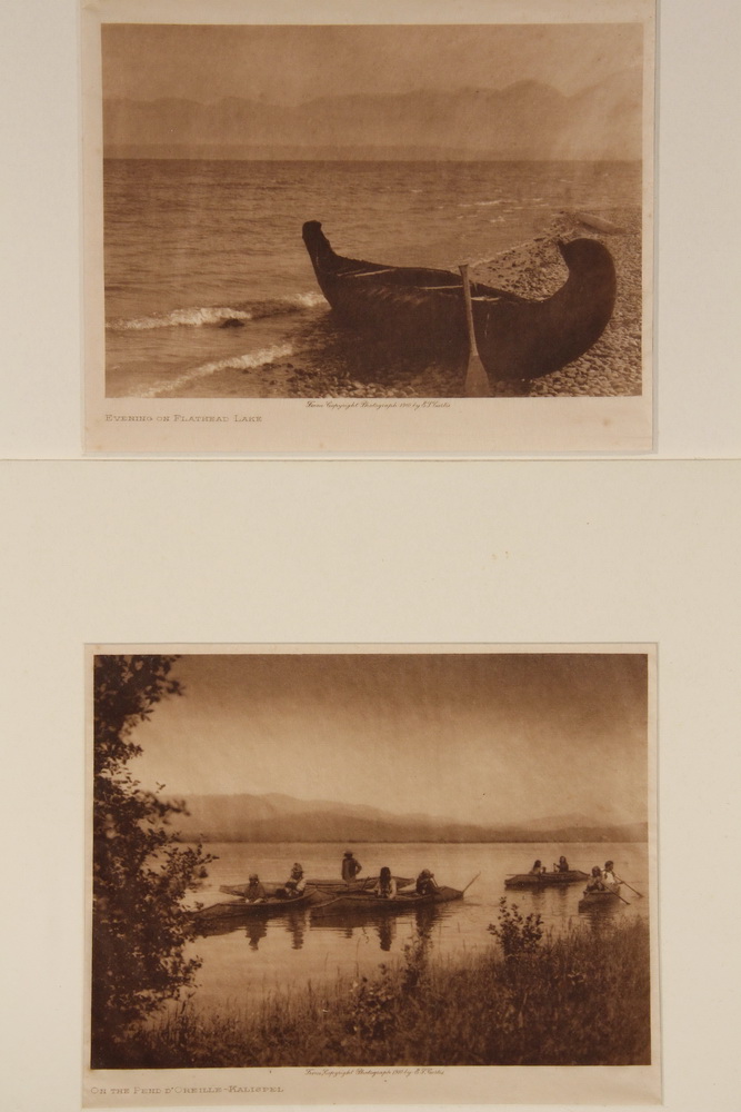 Appraisal: CURTIS PHOTOGRAVURES - Evening on Flathead Lake and On the