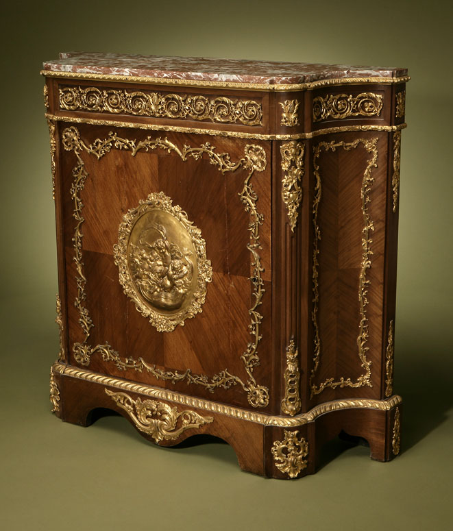 Appraisal: A Louis XV style mounted mahogany side cabinet A Louis