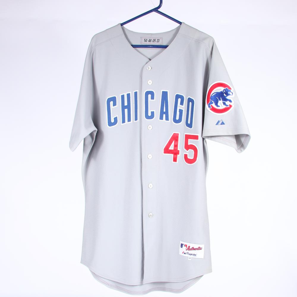 Appraisal: WILL OHMAN TEAM ISSUED CHICAGO CUBS ROAD JERSEY SZ Will