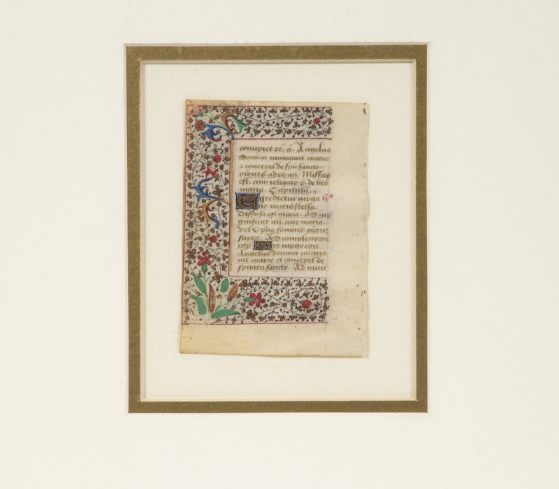 Appraisal: FRAMED ILLUMINATED MANUSCRIPT LEAF FRANCE VICINITY OF LYONS CIRCA A