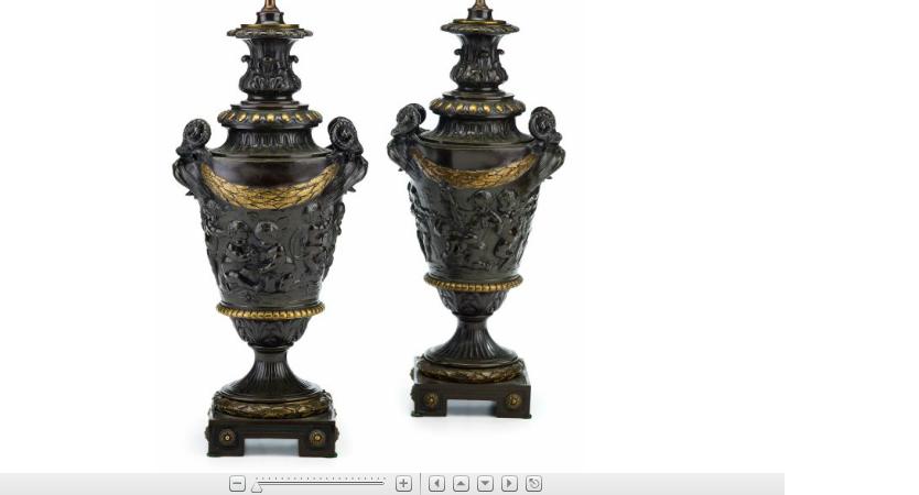 Appraisal: Pair of Louis XIV style parcel gilt and patinated bronze