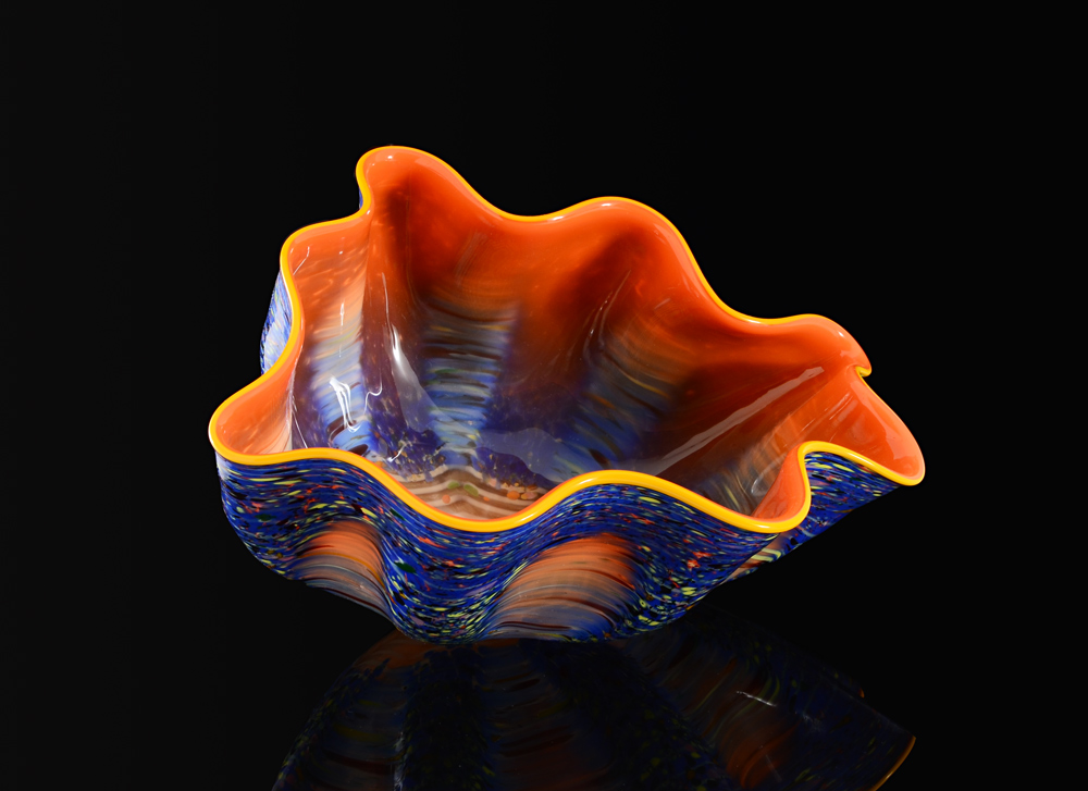 Appraisal: CHIHULY Dale American - Blown glass ''alla MACCHIA'' bowl vibrant