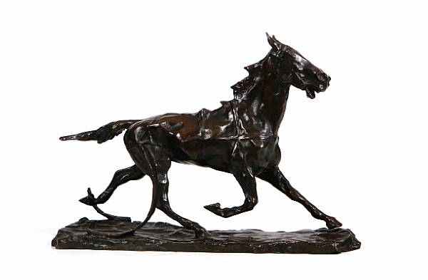 Appraisal: A patinated bronze model of a horse cast after a