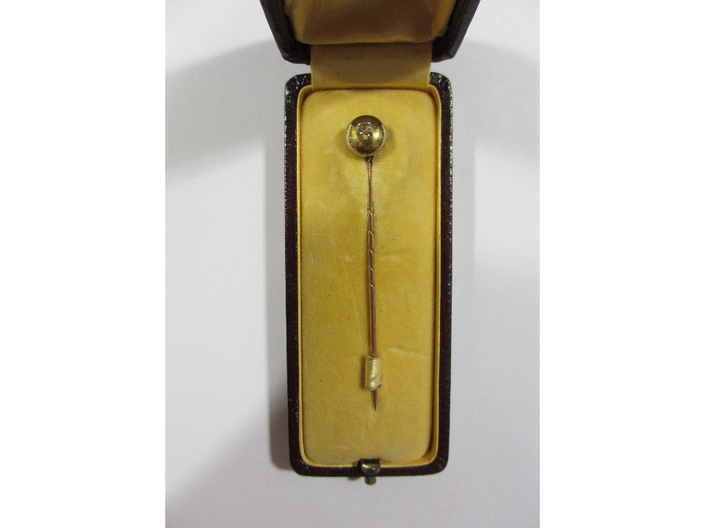 Appraisal: Victorian gold stick pin with diamond set top