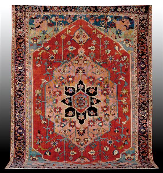 Appraisal: Antique Serapi carpet circa ' x ' of border lacking