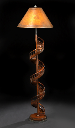 Appraisal: Unusual Mahogany Floor Lamp in the form of a spiraling