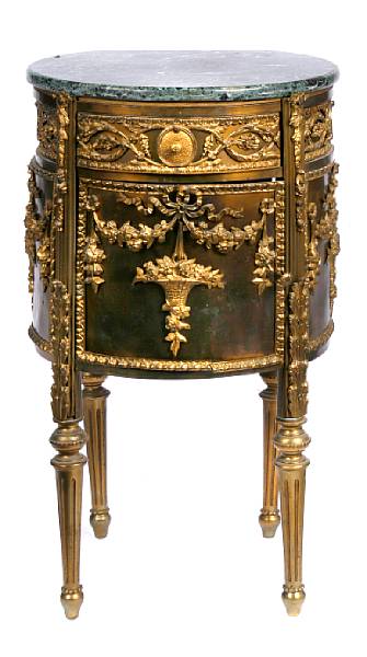 Appraisal: A Louis XVI style gilt bronze and metal mounted circular