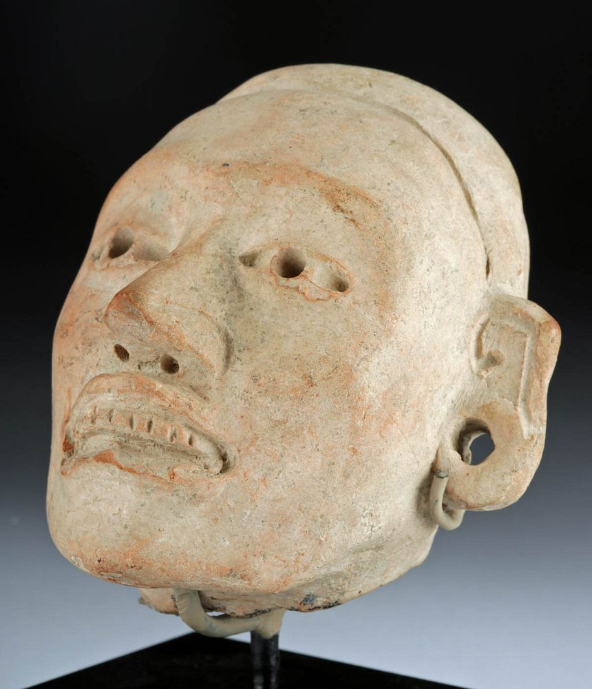 Appraisal: Huastec Terracotta Head - Naturalistic Form Pre-Columbian Mexico Huastec culture