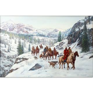 Appraisal: Hubert Wackermann Canadian German b Oil on panel Blackfeet Scouting