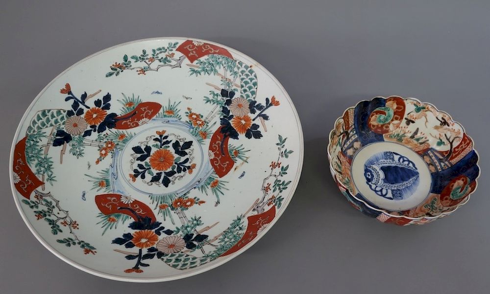 Appraisal: Large Imari Charger and a Bowl Large Imari charger th