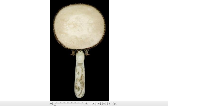 Appraisal: Large and fine Chinese white jade mounted hand mirrorjade th