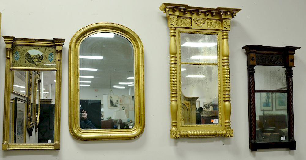 Appraisal: Four mirrors to include gilt Victorian Sheraton and Federal Being