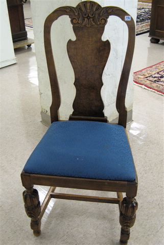 Appraisal: A SET OF FOUR MAHOGANY AND BURL WALNUT DINING CHAIRS