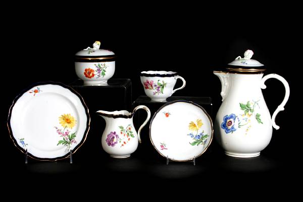 Appraisal: A Meissen porcelain dessert service for twelve comprising a coffee