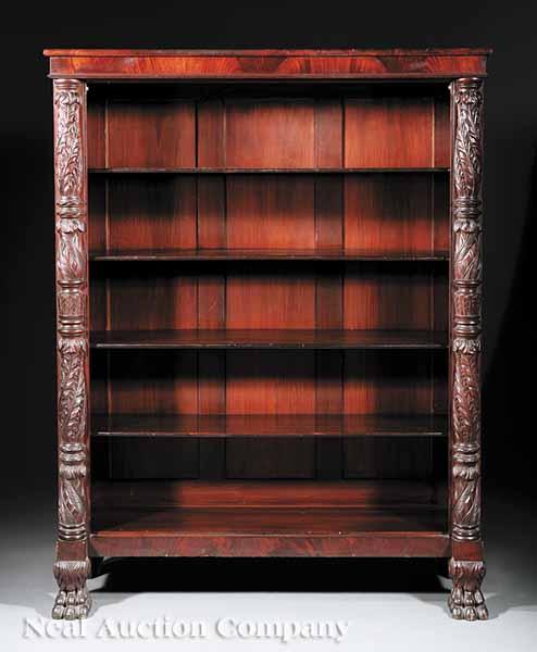 Appraisal: An American Classical Revival Carved Mahogany Bookcase late th c