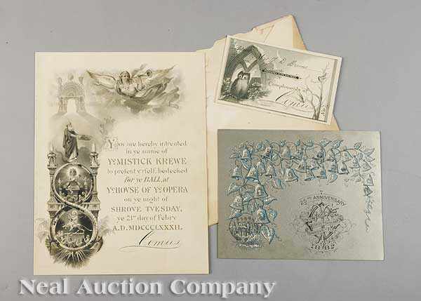 Appraisal: Mardi Gras Mistick Krewe of Comus Ball invitation envelope lady's