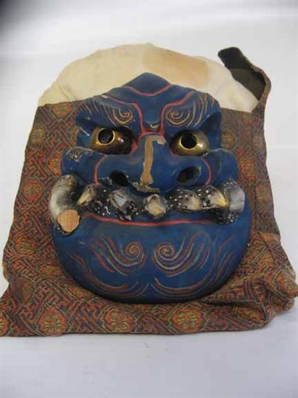 Appraisal: Japanese Noh mask th century Carved wood polychrome over gesso