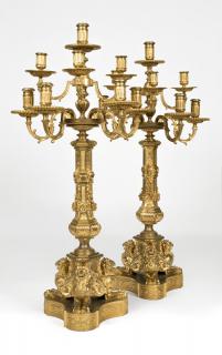 Appraisal: Pair of French monumental gilt Late th early th century