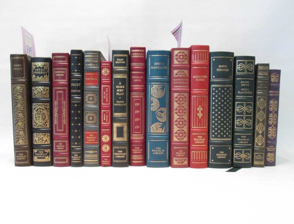 Appraisal: FIFTEEN LEATHER BOUND BOOKS BY FRANKLIN LIBRARY Titles include The