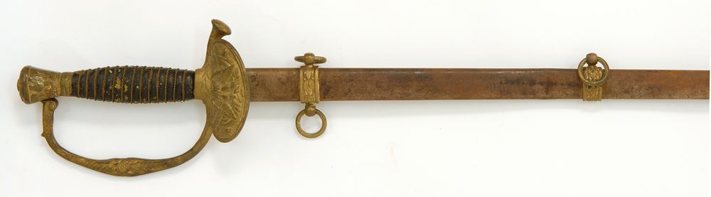 Appraisal: U S CIVIL WAR MUSICIAN'S SWORD AND SCABBARD Sword unmarked