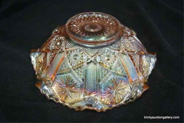 Appraisal: Star and File Carnival Glass Imperial Glass Bowl- Vintage Marigold