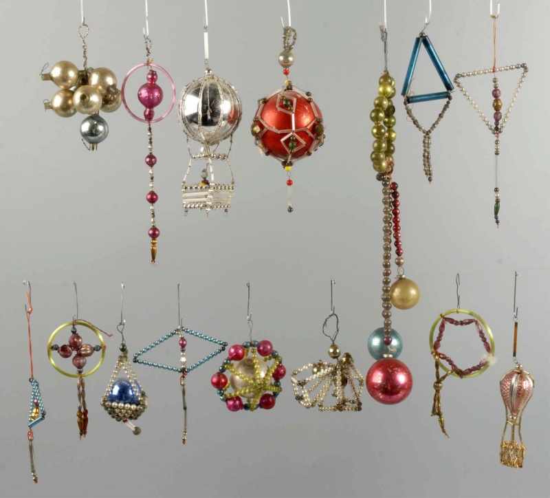 Appraisal: Lot of Beaded Glass Christmas Ornaments Condition Very Good -