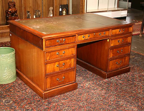 Appraisal: A Victorian mahogany partners desk last quarter th century height