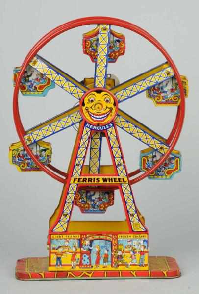 Appraisal: Tin Chein Ferris Wheel Wind-Up Toy Description American Nice lithography