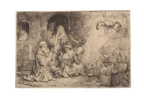 Appraisal: REMBRANDT VAN RIJN The Angel Departing from the Family of