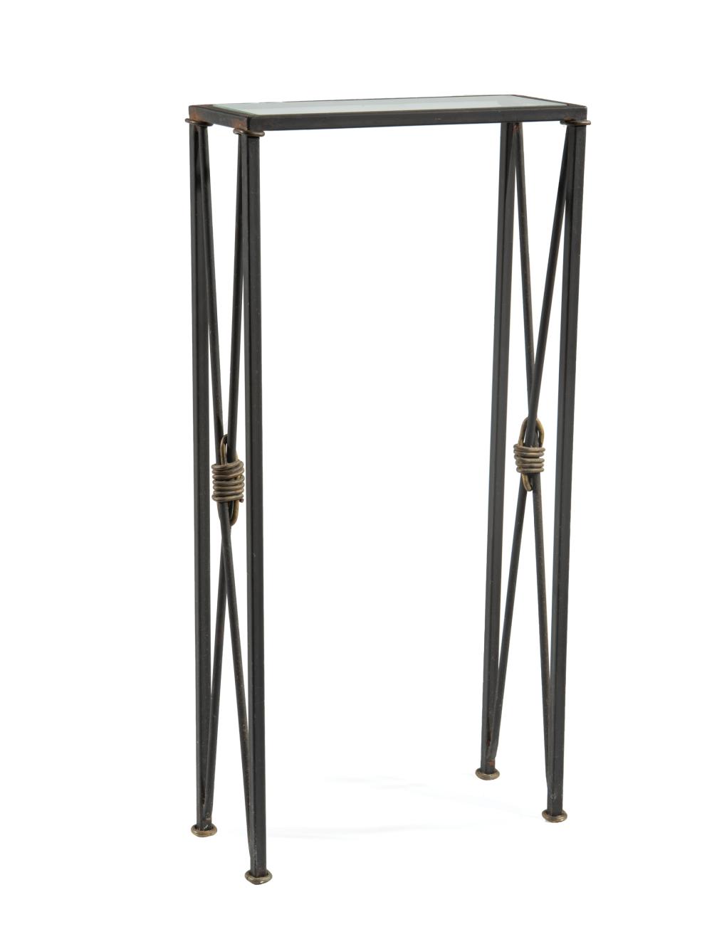 Appraisal: Mario Villa Nicaraguan New Orleans - Patinated Metal Console Table