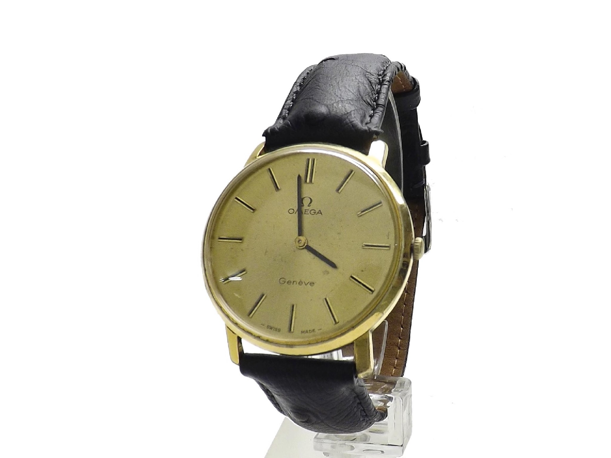 Appraisal: J UEL Omega Geneve gold plated and stainless steel gentleman's