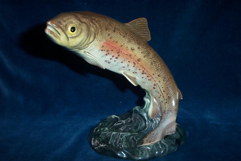 Appraisal: A Beswick model of a leaping trout with impressed number