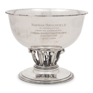 Appraisal: A Georg Jensen Silver Center Bowl Mid- th Century model